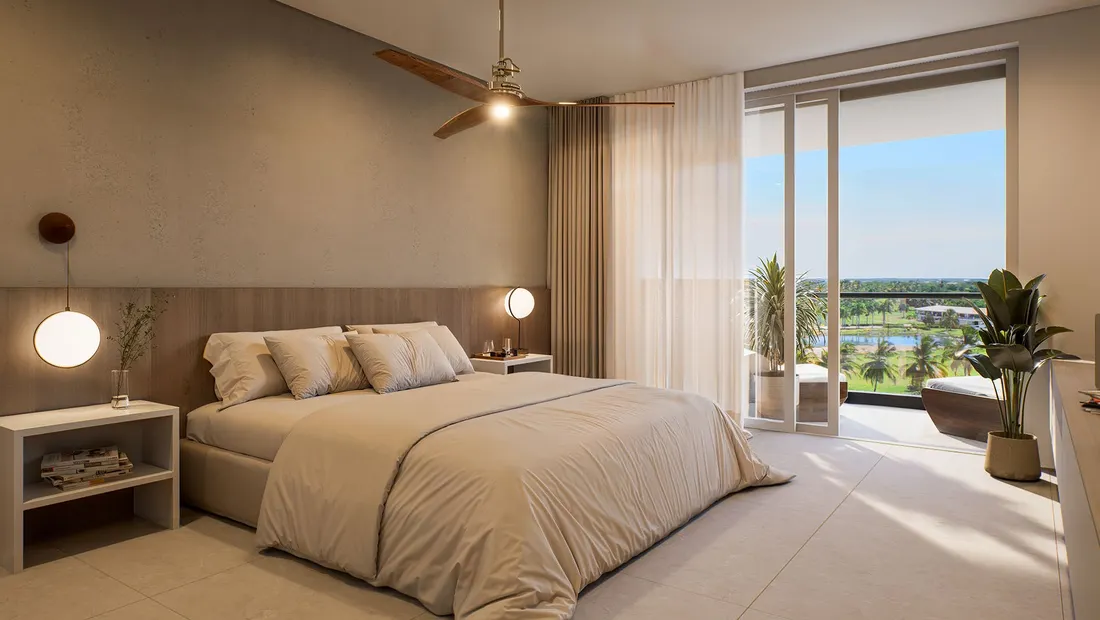 Interior tipo, habitación con vista