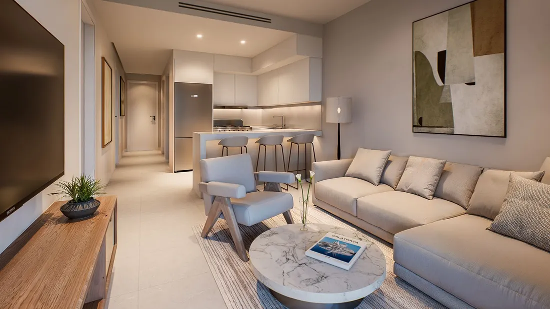 Sala con TV y comedor
