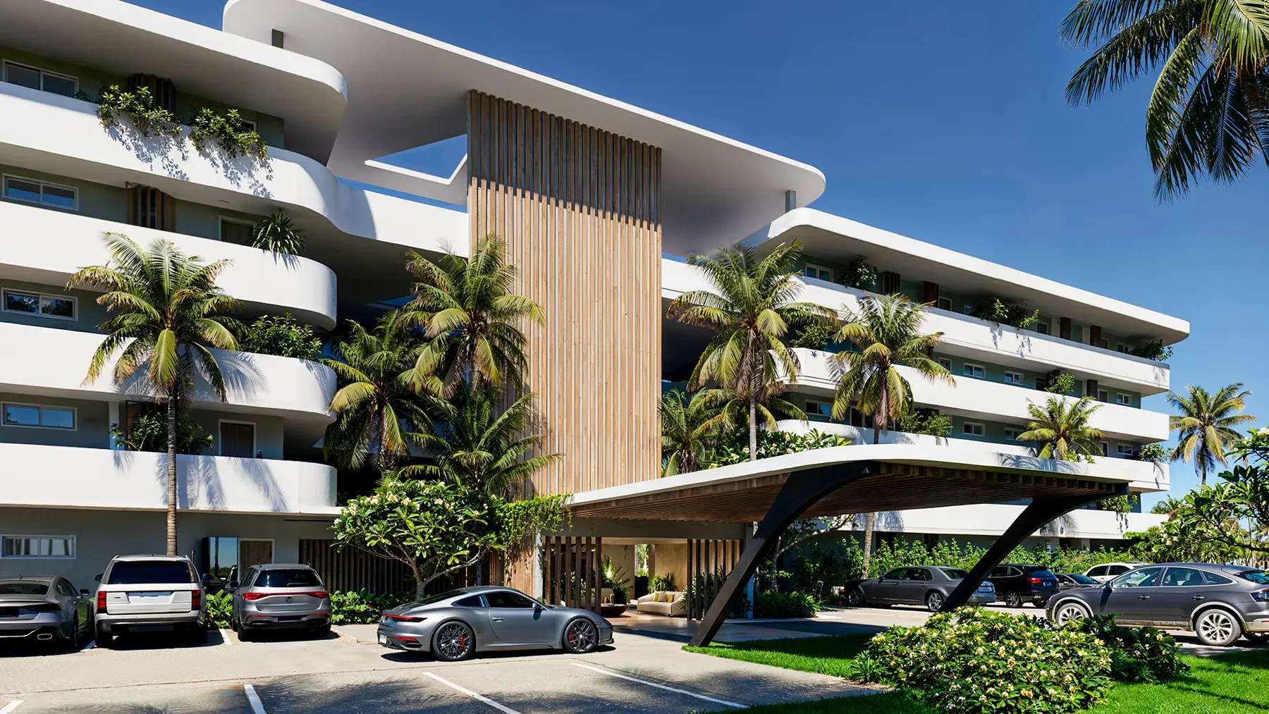 Entrada y porte cochere de Azzure at Coral Golf