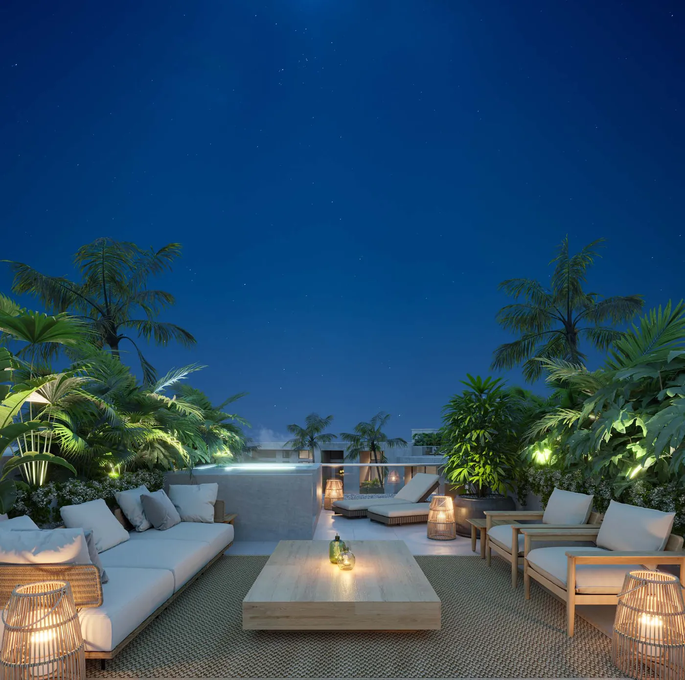 Unit D-PH rooftop nocturno
