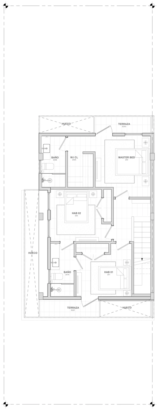 Planta 2do nivel Villa Areca