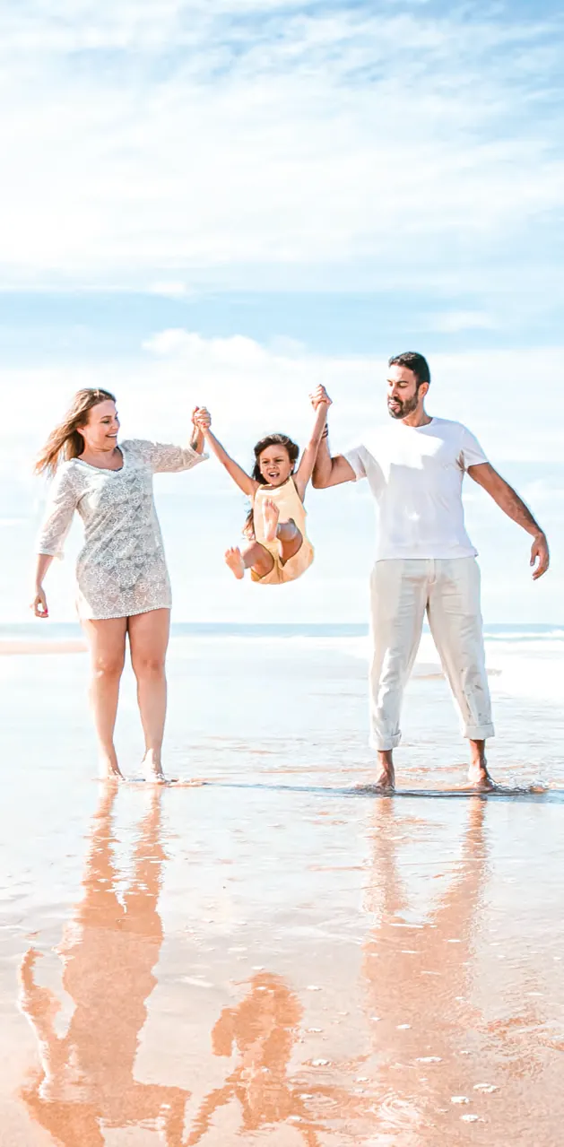 Familia en la playa