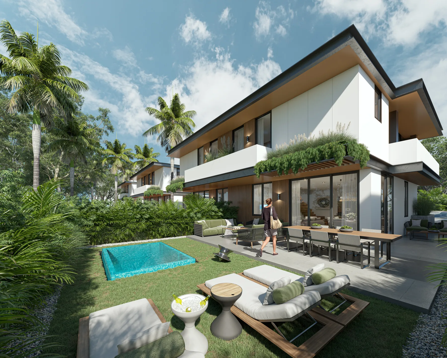 Villa Areca — patio y piscina
