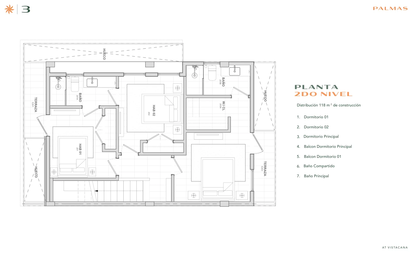 Villa Areca, planta 2do nivel