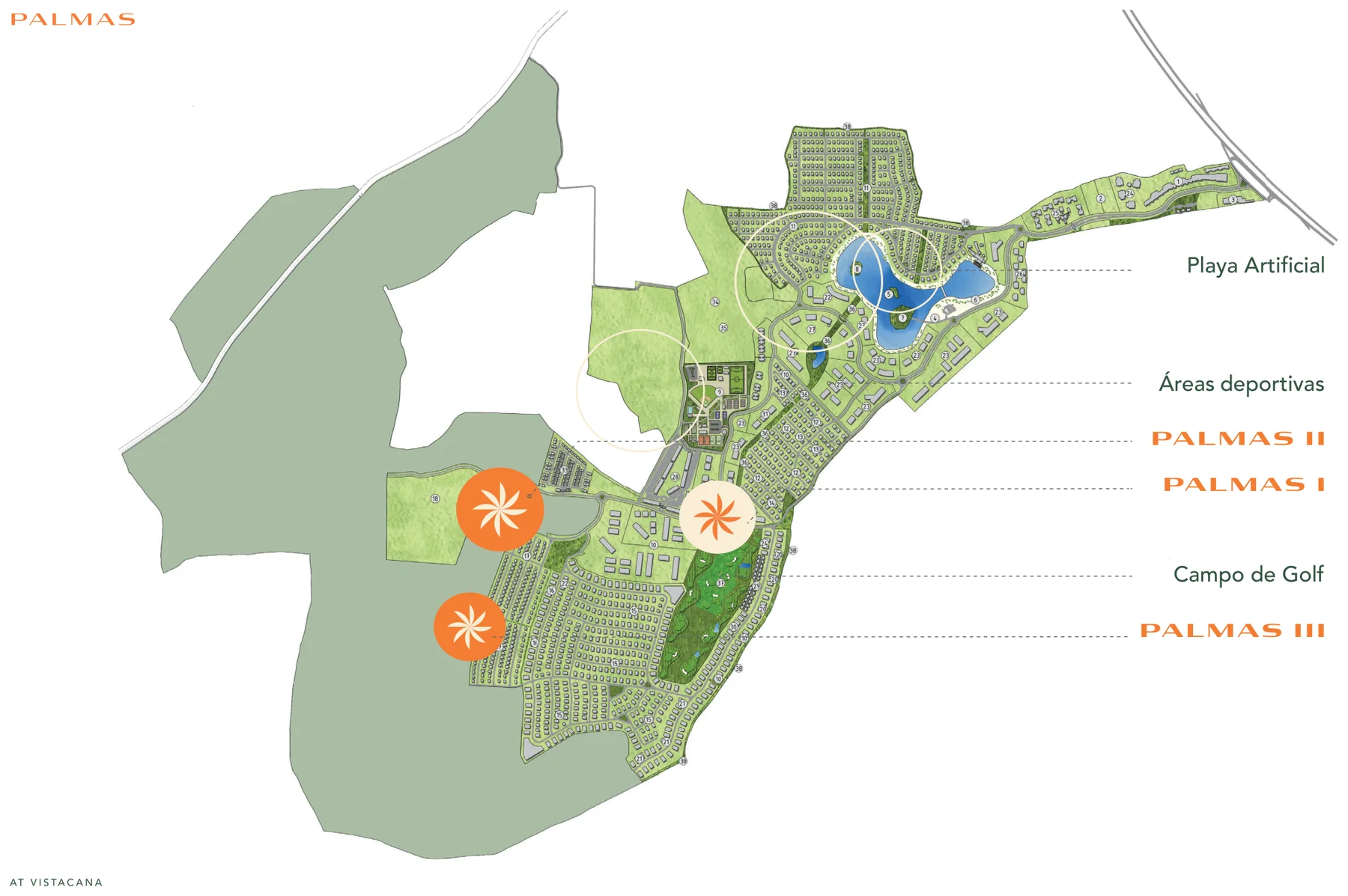 Mapa de la comunidad Vistacana, ubicación de Palmas III