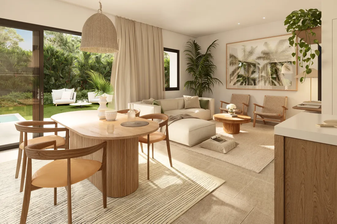 Comedor exterior villa individual