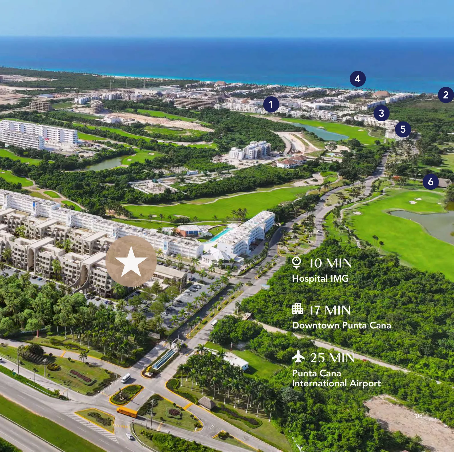 Mapa de ubicación de Poseidonia Residences en Cana Bay