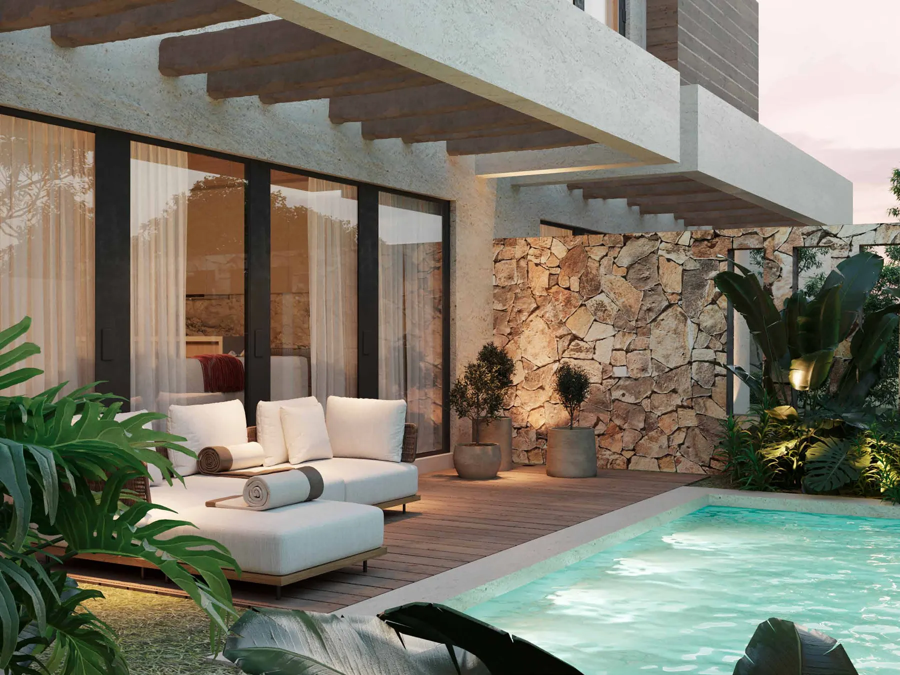 Terraza y piscina villa EOS Vistacana