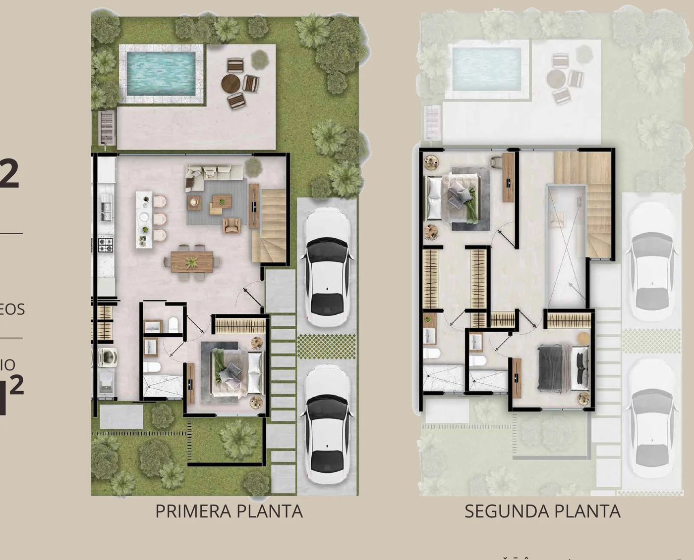 Planos Villa EOS Vistacana — primera y segunda planta